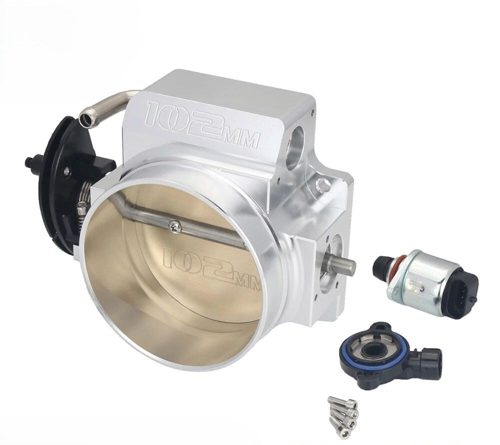 LS1 LS2 Holden HSV V8 Billet 102mm Throttle Body 4 bolt pattern with sensors Silver