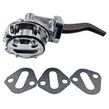 Load image into Gallery viewer, 289,302,351 Ford Windsor Fuel Pump 6psi 80GPH Chrome 1/4" NPT Fittings JM1007C MP83380