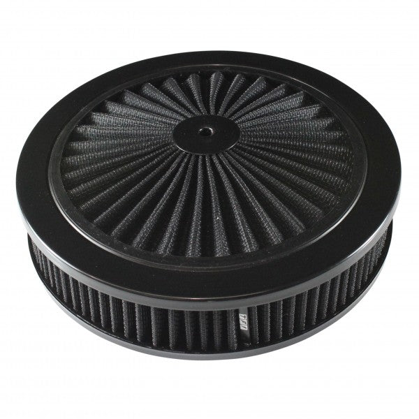 Extraflow All Black Air Cleaner Filter 9"x 2" Assy fit Holley Edelbrock 5-1/8" Base