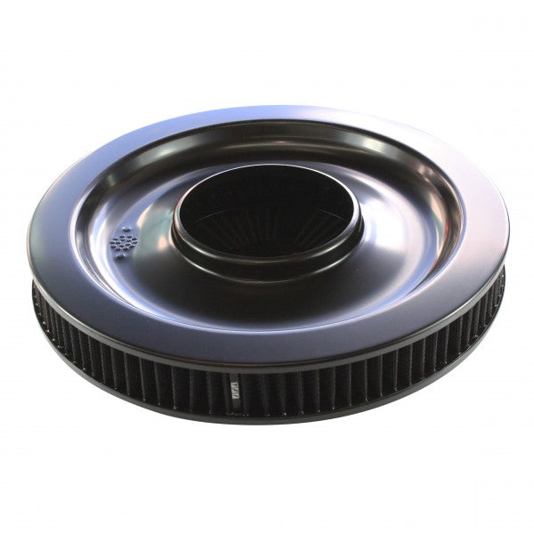 Extraflow All Black Air Filter Cleaner 14" x 2" Holley or Holden Quadrajet carburettors