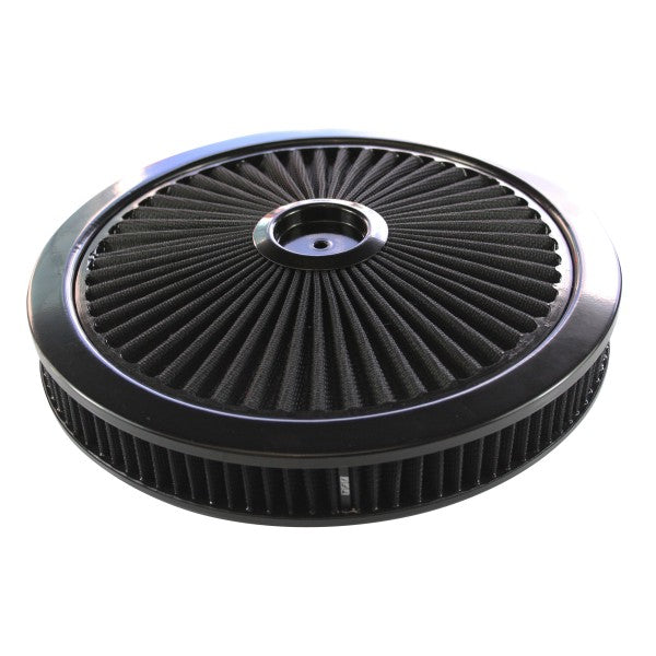 Extraflow All Black Air Filter Cleaner 14" x 2" Holley or Holden Quadrajet carburettors