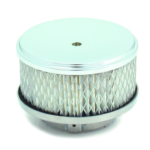 Stromberg carby Chrome Air Cleaner 4" Wide x 2" Tall -2 5/8" & 2-5/16" neck