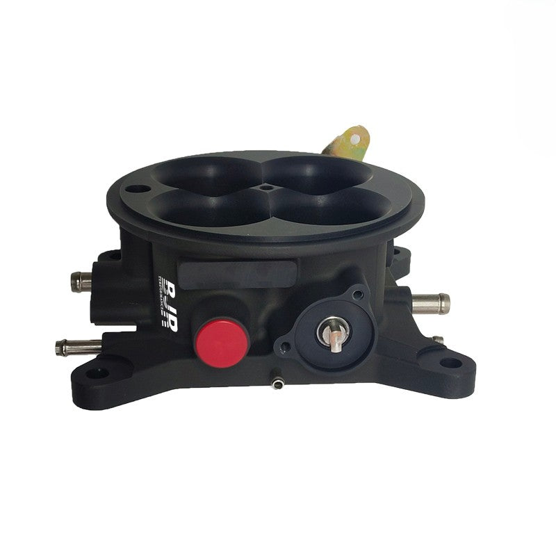 Cast Aluminium 4 Barrel 1000cfm Throttle Body Black Finish. Suit 4150 Square Bore