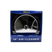 Load image into Gallery viewer, Speco 14" x 3" Chrome Air Cleaner Recessed Base 5-1/8" Neck suit Holley, Edelbrock, Rochester A1403