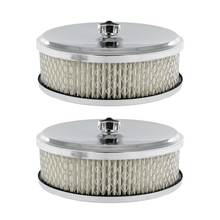 Load image into Gallery viewer, Twin 6-3/8" x 2" Chrome Air Cleaner with 2-5/16" Neck suits Holden Stromberg