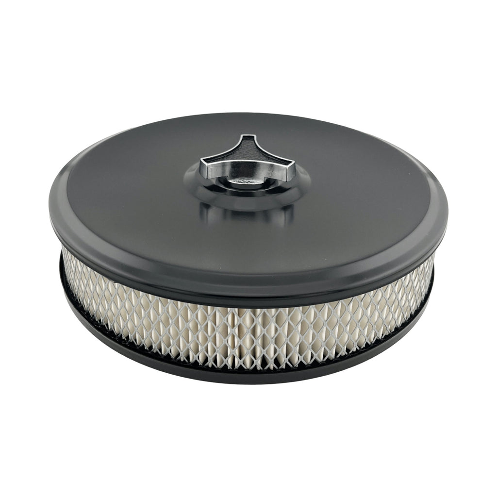 GASO 9" x 2" Black Air Cleaner 5-1/8" Neck suit Rochester, Edelbrock, Holley