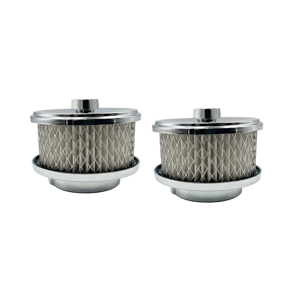 Twin 4" x 2" Chrome Air Cleaners Stromberg Carb 2-5/16" 2-5/8" Neck