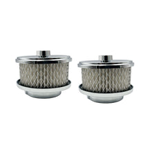 Load image into Gallery viewer, Twin 4" x 2" Chrome Air Cleaners Stromberg Carb 2-5/16" 2-5/8" Neck