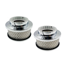 Load image into Gallery viewer, Twin 4" x 2" Chrome Air Cleaners Stromberg Carb 2-5/16" 2-5/8" Neck