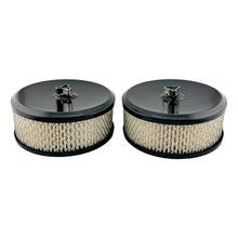 Load image into Gallery viewer, GASO Twin 6-3/8" x 2" Inch Black Air Cleaner Set with 2-5/16" Neck Stromberg Carburettor Holden 6
