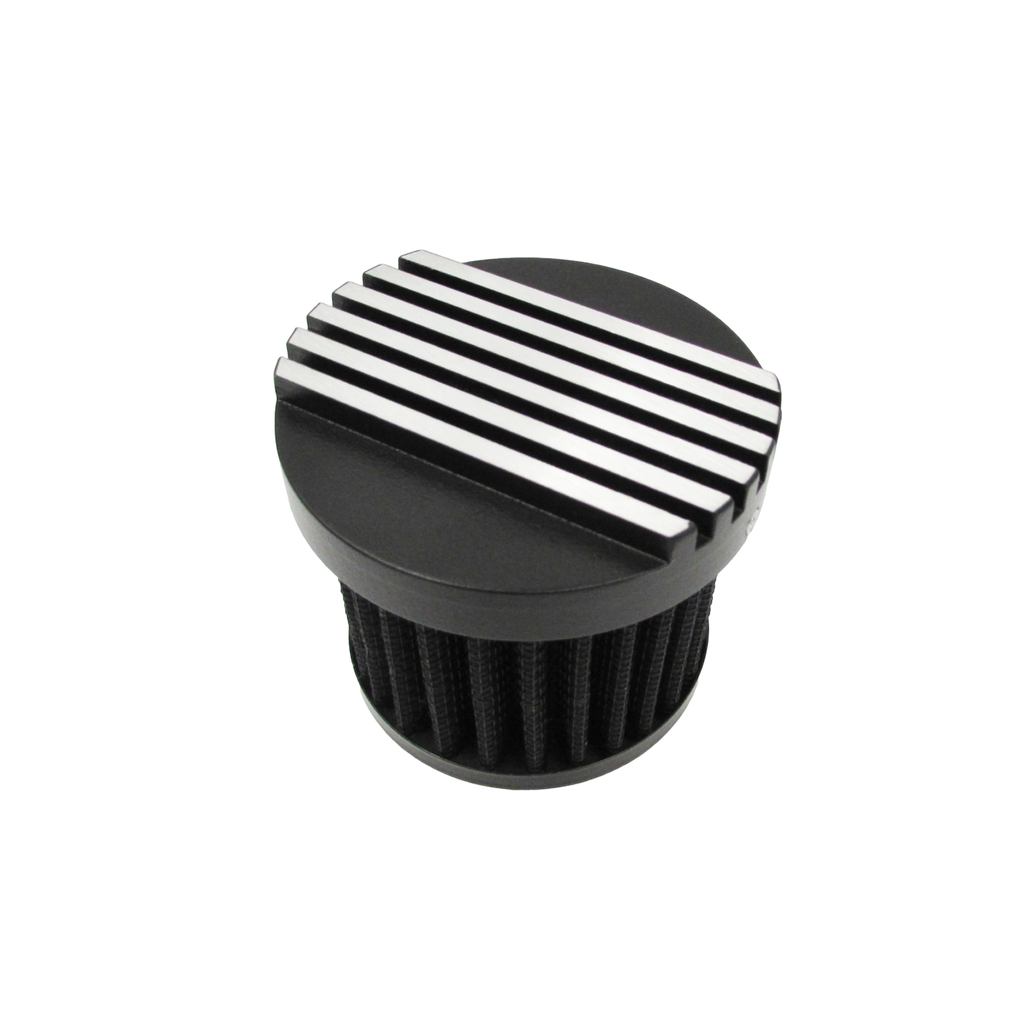 Nostalgic Black Finned Aluminium Valve Cover Breather Push-in or Twist-in