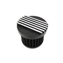 Load image into Gallery viewer, Nostalgic Black Finned Aluminium Valve Cover Breather Push-in or Twist-in