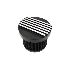 Nostalgic Black Finned Aluminium Valve Cover Breather Push-in or Twist-in