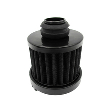 Load image into Gallery viewer, Nostalgic Black Finned Aluminium Valve Cover Breather Push-in or Twist-in