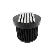 Load image into Gallery viewer, Nostalgic Black Finned Aluminium Valve Cover Breather Push-in or Twist-in