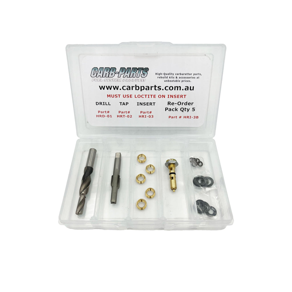 Suit Holley Needle and Seat Repair Kit with Drill, Tap & Repair Inserts