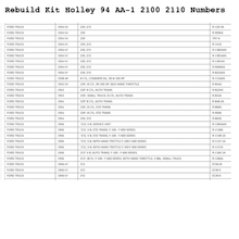 Load image into Gallery viewer, Rebuild Kit + Float Holley 94 2100 2110 Carburettors AA-1 Ford V8 International Mercury [KH1X]