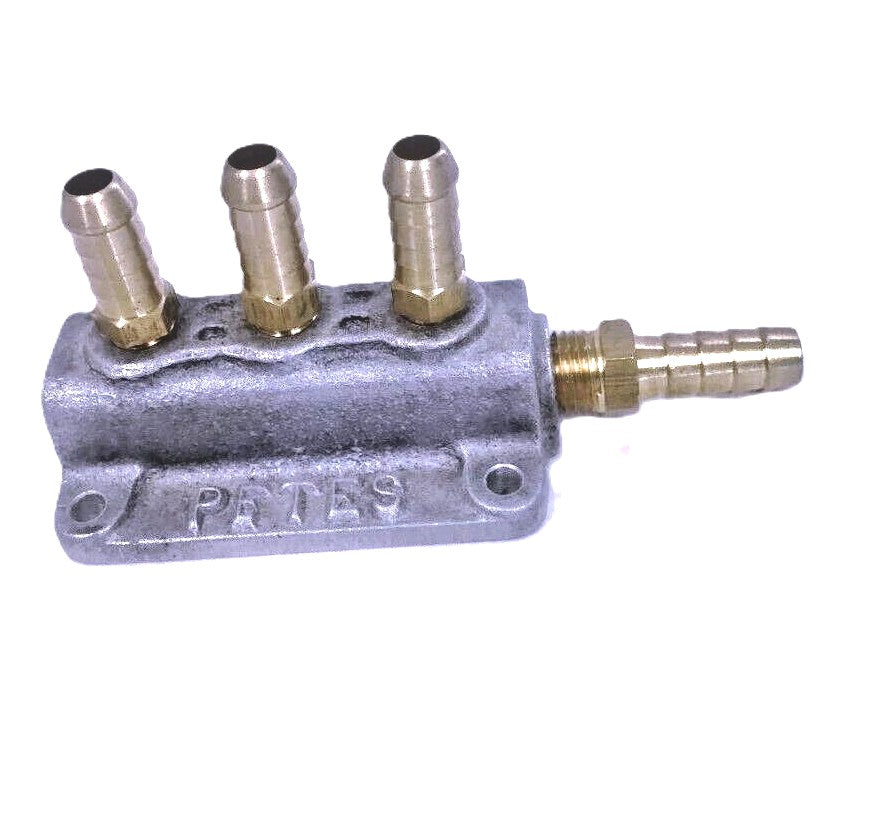 TRIPLE FUEL BLOCK HOT ROD Holley Stromberg Brass Fittings